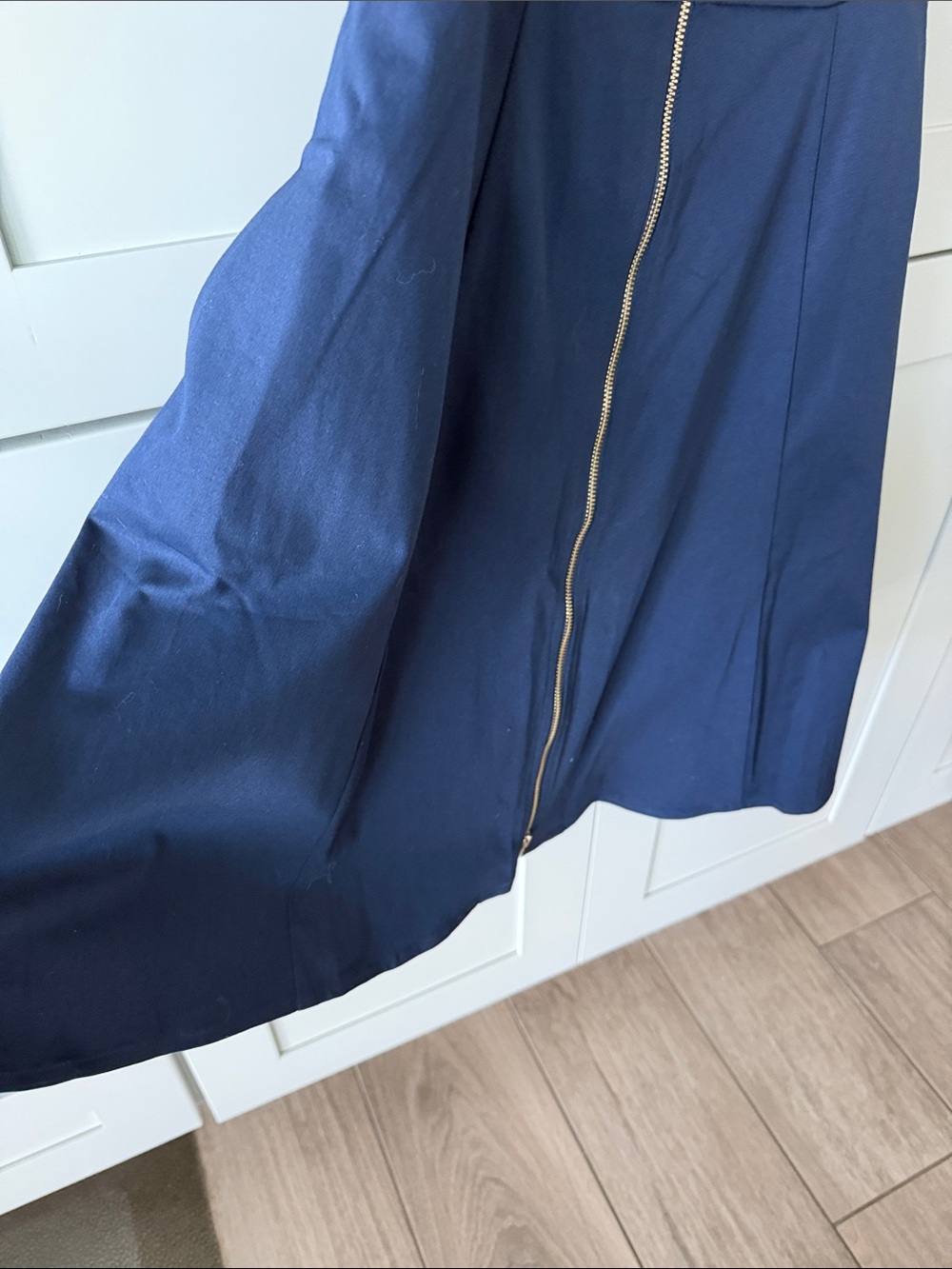 🦋Draper James Navy Zip-Front Fit & Flare Dress with Ruffle Sleeves - Picture 7 of 10